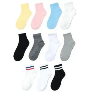 베이직 컬러 교복 양말 10족 여자 학생 데일리 코디