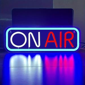 ON AIR 네온 사인 - 게이머 스트리밍/녹음 위한 LED 라이브 에어 조명 스튜디오 벽 침실용 원형 Led