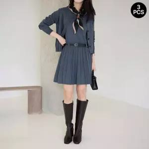 모리스커밍홈 플리츠 미니 원피스+가디건 세트 M2509SE057C1281993