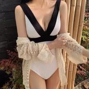(44-66반) 배색 리얼코코 모노키니 비키니 수영복 모노키니