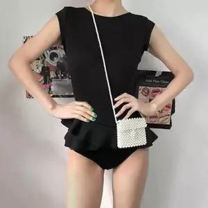 (44~77) M L XL 컷아웃 V 등파임 러플수영복 2color 비키니 수영복
