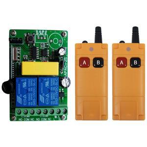 산업용 무선 리모컨 스위치 라디오 리시버, 20-2000m 장거리 2CH RF, AC 110V, 220V, 433MHZ