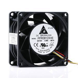 80mm 강력한 PWM 냉각 팬 12V 80X80X38mm 듀얼 볼 베어링 4핀 PFR0812XHE DYTB0838B2U 3115RL-04W-B76