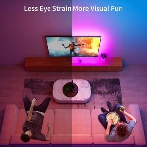 TV 백라이트 음악 동기화 USB 전원 RGB LED 스트립 15 - 80 인치 거울, PC용