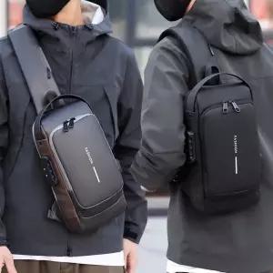 [하프클럽/]안전 잠금 방수 USB 충전 양면 크로스백 가방