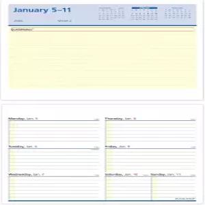 AT-A-GLANCE 2026 데스크 캘린더 리필 주간 5-1/2인치 x 7인치 퀵노트 포함 플립 A-Week (SW7065026)