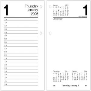 AT-A-GLANCE 2026 데스크 캘린더 리필 매일 3.5인치 x 6인치 표준 루즈 (E7175026)