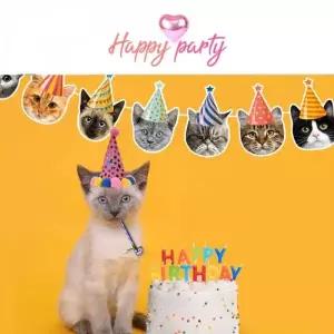 고양이 생일 가랜드 파티 용품 축하 강아지