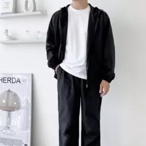 간절기 와이드팬츠 바람막이 스트링 남성 아노락 후드 간절기