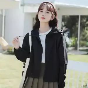 여사친 빈티지 점퍼 하이웨스트 집업 바람막이 스포티 래쉬가드 코트 상의 봄가을 DUCHI1