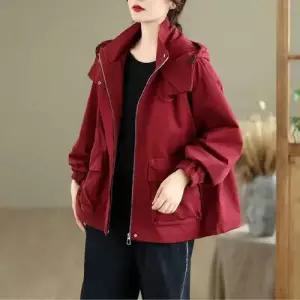 여자 가을 트렌치코트 트렌드 후드 빅포켓 바람막이 코트 점퍼 DUCHI3