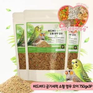 대용량 버드버디 공기세척 소형 앵무모이 750gx3 사료