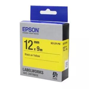 [룽스_63]EPSON)라벨프린터리본(SC12Y)노랑/흑문자