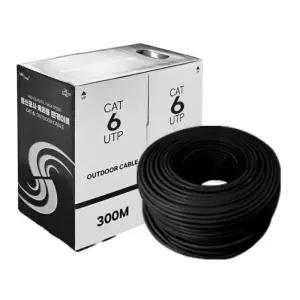 [룽스_63]케이블 단선 랜케이블 검정 Cat.6 300M 24AWG C6