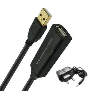 [룽스_63]USB2.0 USB연장 연장 케이블 5M 전원포함