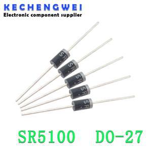20PCS 숏키 다이오드 SR5100 5A100V DO -27