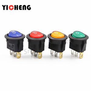 4Pcs KCD1 5V-12V  220v ONOFF 라운드 로커 스위치 LED 조명 자동차 대시 보드 보트 밴 빛