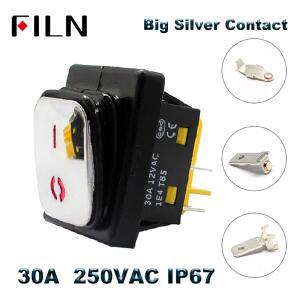헤비 듀티 30A 250VAC 방수 IP67KCD4 로커 스위치 스테인레스 스틸 on off dpst LED