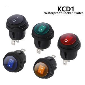 1Pcs onoff SPST 라운드 방수 보트 LED 로커 스위치 라이트 12V 220V 전원 버튼 on off тумблер л