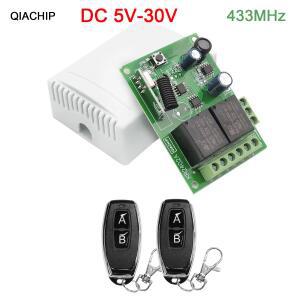 QIACHIP 433MHz 원격 제어 스위치 무선 릴레이 2CH 모듈 RF 송신기 DC 5V 12V 24V 30V 48V 60V 차고 문 조