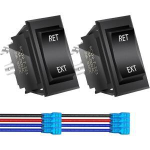 2피스 후방 극성 로커 스위치 순간 30A 12V 반전 DPDT 전동 제어 5 륜 텅트레일러