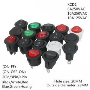 차량용 LED 조명 라운드 로커 스위치 ONOFF 12V 6A 250V 10A 2 핀 3 4 핀 20mm 1 개