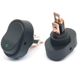 ILKEEN ASW-20D 12V 30A LED 라이트 자동차 수정자 스위치 ON-OFF M12 Cat-Eyes 로커 스위치3Pin 구리 터미