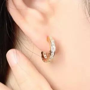 비쥬홀릭 925 도금 클레어 큐빅 귀걸이 쇼핑백포함 골드 실버