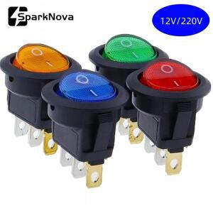 4Pcs KCD1 12V220V LED 로커 스위치 16A 20A ONOFF 자동차 보트 밴 대시 보드에 대 한 빛으로 3 핀 라운드