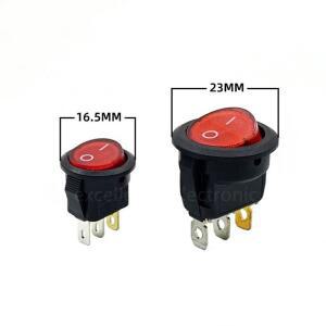 5pcs 16mm  23mm 라운드 로커 스위치 220V 빨간색 LED 조명 토글 SPST ONOFF 전기 제어