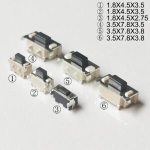 50PCS 휴대폰 버튼 측면 푸시 마이크로 라이트 터치 스위치 2X4mm 3X6X3.5mm 순간 택트 SMD PCB 장착