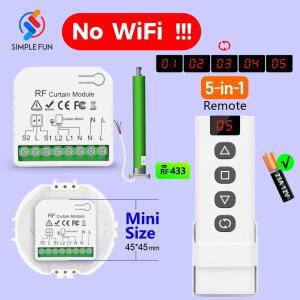 433Mhz 롤러 셔터 커튼 커튼 리모컨 스위치 무선 5-in-1 송신기 110V 220V RF 모듈 블라인드차고 문전동용
