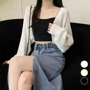 펀칭 여성 소재 편한 볼레로 여름 얇은 여성 여자 가디건 볼레로 얇은 소재 여름 펀칭 코디