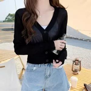 여성 여름 가디건 5컬러 1P 브이넥 패션 얇은 카디건 얇은 여성 여름 데일리 브이넥 여자 가디건