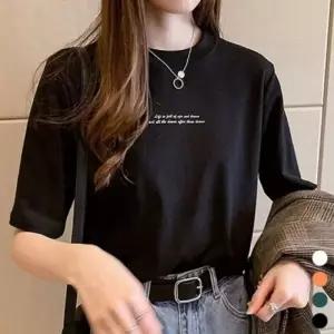 여름티셔츠 베이직여름티 기본라운드영문반팔라운드티 반팔티 여름티 데일리티 베이직 셔츠 레터링티