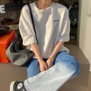 영문 루즈핏 여름 빅사이즈반팔티 레터링 여름반팔 여성 여성티셔츠 오버핏