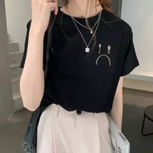 여성티셔츠 여름 여성 크라잉 반팔티 여름티셔츠 라운드넥 티셔츠