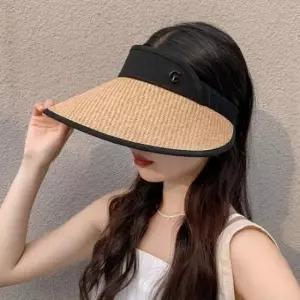 블랙코팅 G밀짚 여자 밀짚썬캡 빵모자