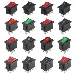 10 PCS KCD1 3Pin 보트 자동차 로커 스위치 125V AC 및 전기 시스템의 전원 켜기 용 빨간색 노란색 녹색