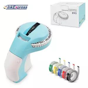 휴대용 3D 엠보싱 라벨 프린터 수동 타자기 Dymo 12965 메이커 또는 5PK 유사 B90