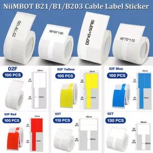 NiiMBOT 네트워크 케이블용 라벨 용지 광섬유 테일 접착 테이프 스위치 스티커 B21 B1 B3S
