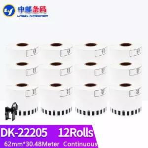 열 프린터 QL-700 및 백지 DK-2205 호환 라벨 연속 62mm x 30.48 미터 12 롤 브라더