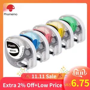 Phomemo P12 열 라벨 메이커 플라스틱 종이 패브릭 화이트 테이프 용 Dymo LetraTag 호환 가능