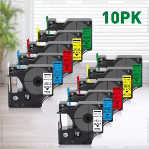 5/10PK Dymo 45013 45010 호환 D1 12mm 테이프 라벨 카세트 리본 Labelmanager LM160 210D 메이커 교체