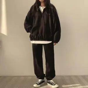 [룽스_62]크루 반집업 조거팬츠 세트 여성셋업 아우터