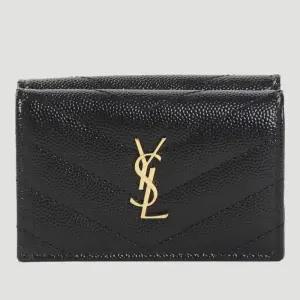 쉐브론 퀼팅 YSL 로고 카드 지갑 668274 BOWA1 1000