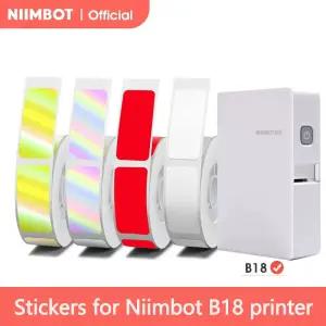 니임봇 B18 열전사 프린터 PET 라벨 용지 롤 8-10년 보존 컬러풀 화이트 케이블 스티커 N1용
