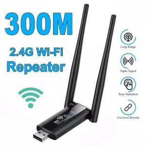 24G 300Mbps 무선 USB WiFi 리피터 익스텐더 신호 부스터 장거리 라우터 홈 네트워크 확장