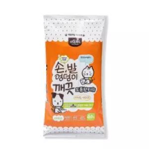에티펫 손 발 엉덩이 깨끗 물티슈 40매 강아지배변 강아지화장실
