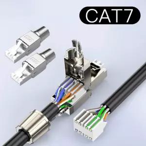 공구가 필요 없는 Cat7 RJ45 커넥터 차폐 재사용 가능한 종단 플러그 이더넷 케이블용
